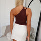 LILI LACE TOP - CHOCOLATE
