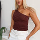 LILI LACE TOP - CHOCOLATE