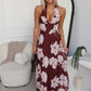 chocolate floral wedding guest dress
