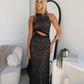 ANGELA LACE MAXI DRESS - BLACK