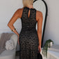 ANGELA LACE MAXI DRESS - BLACK