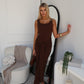 LEONI MAXI DRESS - CHOCOLATE