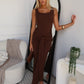 LEONI MAXI DRESS - CHOCOLATE