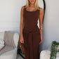 LEONI MAXI DRESS - CHOCOLATE