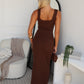 LEONI MAXI DRESS - CHOCOLATE