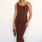 LEONI MAXI DRESS - CHOCOLATE