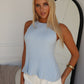 KELSIA KNIT TOP - BLUE