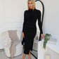 ALEXA MIDI DRESS - BLACK