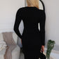 ALEXA MIDI DRESS - BLACK