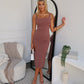 LEWIS MIDI DRESS - MOCHA