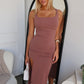 LEWIS MIDI DRESS - MOCHA