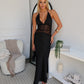 REBECCA LACE MAXI DRESS - BLACK