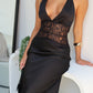 REBECCA LACE MAXI DRESS - BLACK