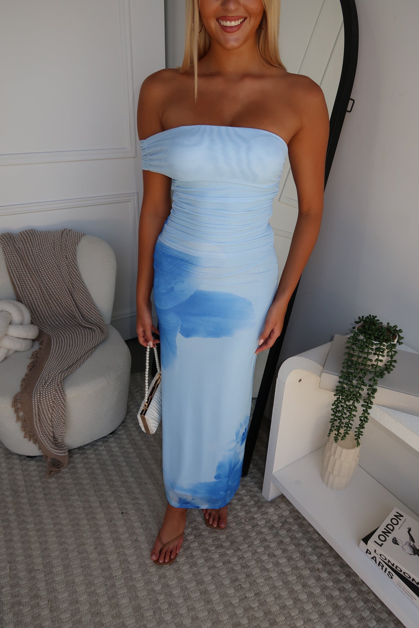 ROSALINE MAXI DRESS - BLUE FLORAL