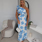 THERESE MAXI DRESS - BLUE/WHITE FLORAL