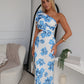 THERESE MAXI DRESS - BLUE/WHITE FLORAL