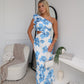 THERESE MAXI DRESS - BLUE/WHITE FLORAL