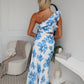 THERESE MAXI DRESS - BLUE/WHITE FLORAL