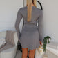 DAMIA KNIT MINI DRESS - GREY