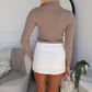 CLARA KNIT TOP - BEIGE