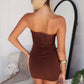 TATUM MINI DRESS - CHOCOLATE