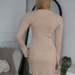 DAMIA KNIT MINI DRESS - BEIGE