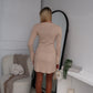 DAMIA KNIT MINI DRESS - BEIGE