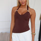 CINDY HALTER TOP - CHOCOLATE