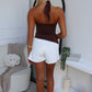 CINDY HALTER TOP - CHOCOLATE