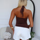 CINDY HALTER TOP - CHOCOLATE