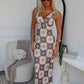 JAYDE MAXI DRESS - CHOCOLATE PRINT