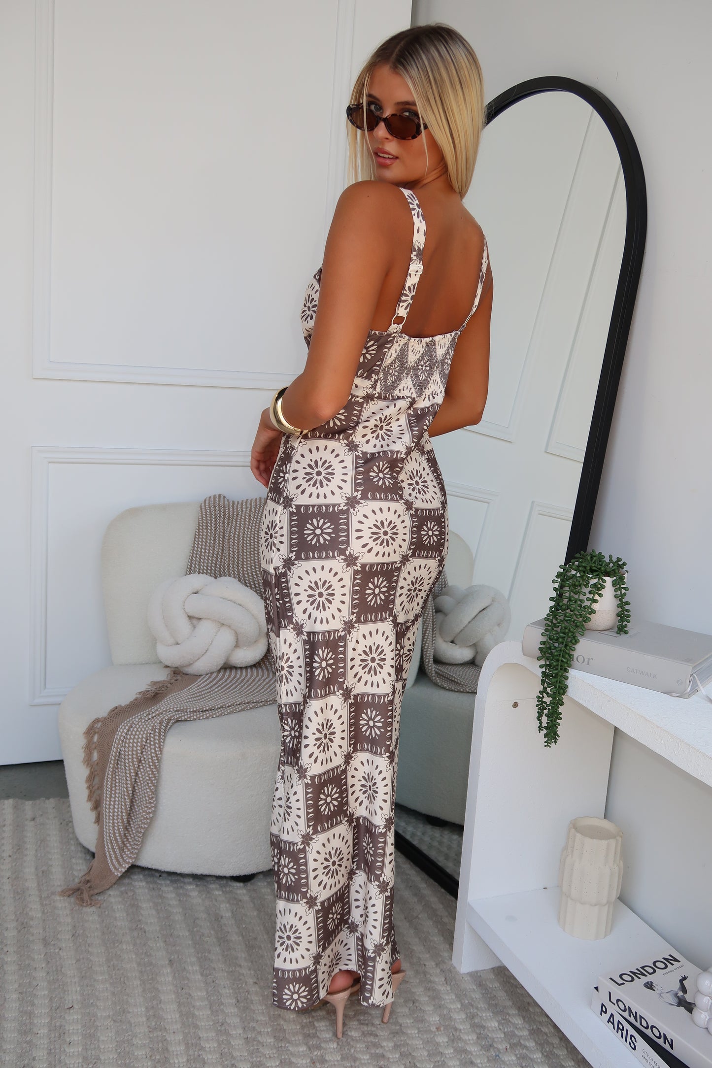 JAYDE MAXI DRESS - CHOCOLATE PRINT