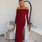 ARIA OFF SHOULDER MAXI - WINE