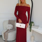 ARIA OFF SHOULDER MAXI - WINE