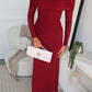 ARIA OFF SHOULDER MAXI - WINE