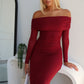 ARIA OFF SHOULDER MAXI - WINE
