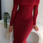 ARIA OFF SHOULDER MAXI - WINE