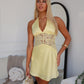 REBECCA LACE MINI DRESS - YELLOW