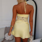 REBECCA LACE MINI DRESS - YELLOW