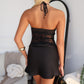 REBECCA LACE MINI DRESS - BLACK