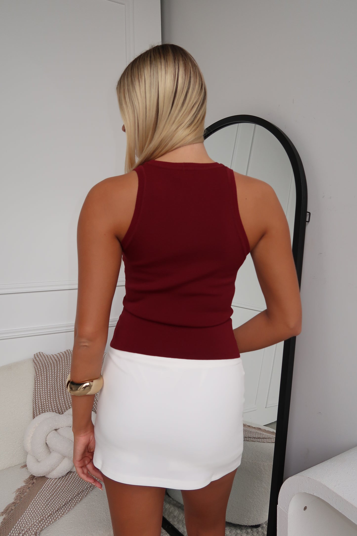 MARIAN KNIT TOP - WINE