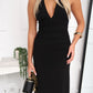 NYREE HALTER MAXI DRESS - BLACK