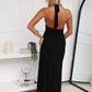 NYREE HALTER MAXI DRESS - BLACK