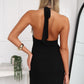 NYREE HALTER MAXI DRESS - BLACK