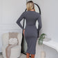 THOMAS MIDI DRESS - CHARCOAL