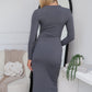 THOMAS MIDI DRESS - CHARCOAL