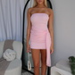 SKYLAH MINI DRESS - BABY PINK