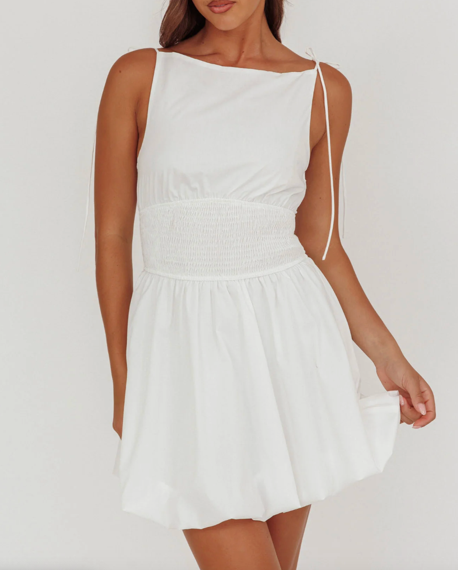 CICONI MINI DRESS - WHITE