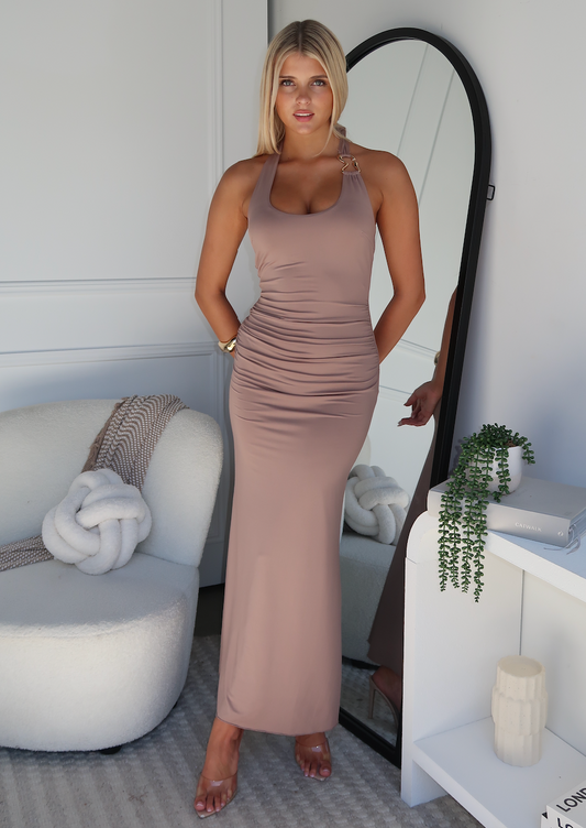 HELENA MAXI DRESS - MUSHROOM