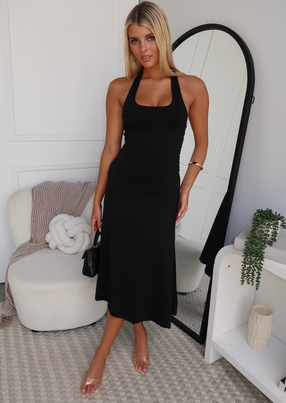 ARIANA MIDI DRESS - BLACK
